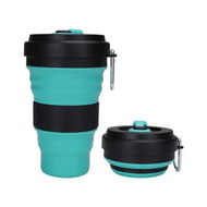 Detailed information about the product Collapsible Travel Cup, Silicone Folding Camping Cup Sport Bottle with Lids, Expandable Scald Proof Drinking Cup 550ml