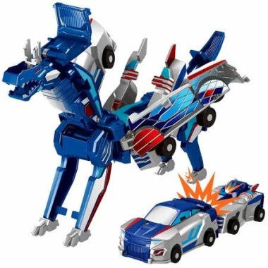 Collision Transforming Car Toy,2 Magnetic Cars Transform into Dragon Toys for Kids Fun Deformation Robot Dino Car Christmas Birthday Gift Toys Age3+