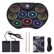 Detailed information about the product Color Hand Winding Drum Kit for Beginners Hand Winding Electronic Drum with Percussion USB Pedal Set for Kids