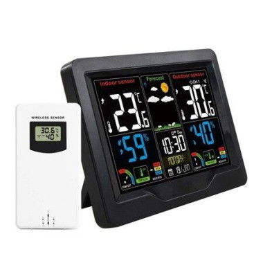 Color Screen Weather Clock 3383C Indoor Comfort Detection Wireless Sensor Alarm Clock Weather Forecast Weather Station