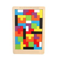 Detailed information about the product Colorful 3D Puzzle Wooden Tangram Toys Tetris Game Intellectual Educational Toy For Kids