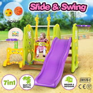 Detailed information about the product Colorful 7-in-1 Playset With Swing & Slide Toys - Giraffe Style.