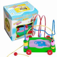 Detailed information about the product Colorful Wooden Babys Toys Trailer Round Bead Early Education Intelligence