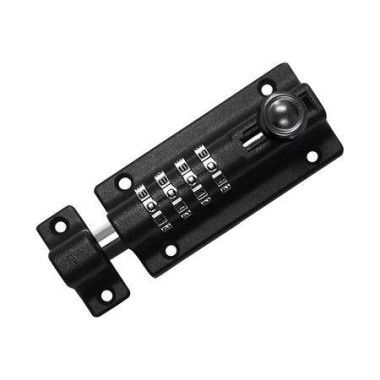 Combination Locking Bolt 4 Digit Combination Door Security Slide Latch Lock Set 1Pack Black