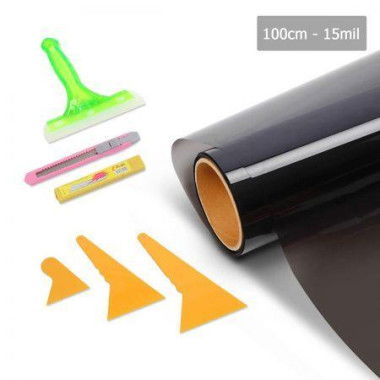 Commercial Car Truck Auto Window Tinting Kit Tint Film Black VLT 15% 30M.