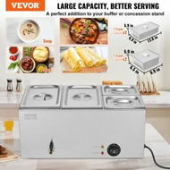 Detailed information about the product Commercial Electric Food Warmer 4-Pan Countertop Buffet 15.5L Bain Marie