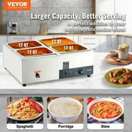 Detailed information about the product Commercial Electric Food Warmer Countertop Buffet 4*12 Qt Pan Bain Marie