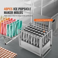 Detailed information about the product Commercial Popsicle Moulds 40PCS Cylindrical Ice Pop Moulds Stainless Steel Ice Lolly Popsicle Moulds Ice Cream Maker Mould Holder