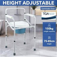 Detailed information about the product Commode Shower Chair 3 In 1 Toilet Seat Wheelchair Bathroom Bedside Adjustable Seating Folding With Arms