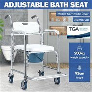 Detailed information about the product Commode Shower Chair Toilet Wheelchair 3 In 1 Bath Stool Bathroom Bedside Seat Seating Furniture Folding With Arms