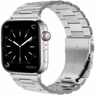 Compatible For Apple Watch Band Metal Replacement Strap Compatible With Apple Watch Series 6/5/4/3/2/1 Smartwatch And Apple Watch SE (L SIZE 42mm/44mm) Silver.