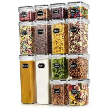 Complete Set of 14 Flour and Sugar Canisters for Organized Pantry Storage, Keep Your Pantry Neat and Tidy