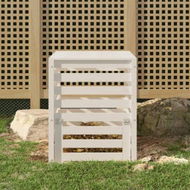 Detailed information about the product Composter White 63.5x63.5x77.5 Cm Solid Wood Pine.