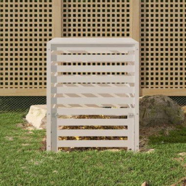 Composter White 82.5x82.5x99.5 Cm Solid Wood Pine.