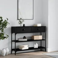 Detailed information about the product Console Table Black 100x25x75 cm Engineered Wood