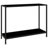 Detailed information about the product Console Table Black 100x35x75 Cm Tempered Glass