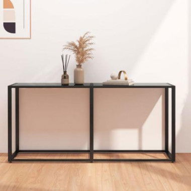 Console Table Black 160x35x75.5cm Tempered Glass.