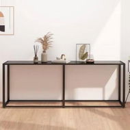 Detailed information about the product Console Table Black 200x35x75.5cm Tempered Glass