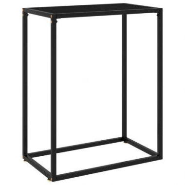 Console Table Black 60x35x75 Cm Tempered Glass