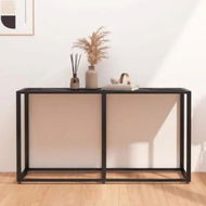 Detailed information about the product Console Table Black Marble 140x35x75.5cm Tempered Glass