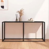 Detailed information about the product Console Table Black Marble 160x35x75.5cm Tempered Glass