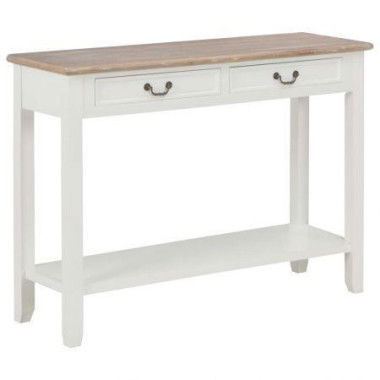 Console Table White 110x35x80 Cm Wood