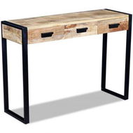 Detailed information about the product Console Table With 3 Drawers Solid Mango Wood 110x35x78 Cm