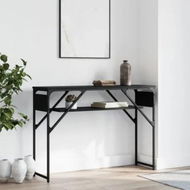 Detailed information about the product Console Table with Shelf Black 105x30x75cm Engineered Wood