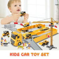 Detailed information about the product Construction Truck Storage Toy Car Play Set Toddler Boys Engineering Vehicle Model Excavator Tower Crane with Light Sound Power Christmas Birthday Gift