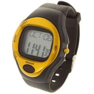 Detailed information about the product Contact Type Pulse Rate Calories Counter Timer Watch with Alarm - Black + Golden