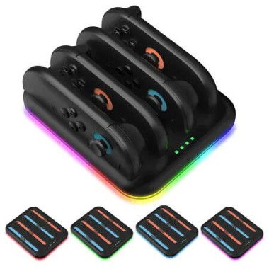 Controller Charger Dock For Switch 2 Joycons Charging Stand Station For Switch Accessories Support 4 Joy-con Color Black
