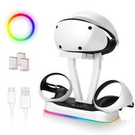 Detailed information about the product Controller Charging Dock for PS VR2 RGB Light base Vertical Charging Station with VR Headset Holder Display Stand