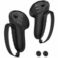 Detailed information about the product Controller Grips for Oculus Meta Quest 3 Touch Plus Controllers Grip Cover for VR Controllers Straps Silicone Covers Protector,Non-Slip Thumbstick Covers,1Pair,Black