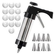 Detailed information about the product Cookie Press Gun Kit Biscuit Maker Set With 7 Decorating Tips And 12 Cookie Press Discs