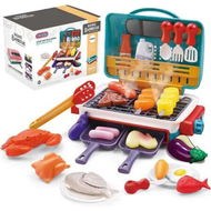 Detailed information about the product Cooking Simulator Toy with Color Changing Accessories, 31 PCS Fun BBQ Kit Gourmet Cooking Box Toys for Boys Girls Age 3 to 8, Blue