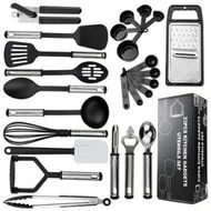 Detailed information about the product Cooking Utensils Set Nonstick Heat Resistant Nylon Stainless Steel Silicone Spatula Kitchen Gadgets 25 Pieces Accessories