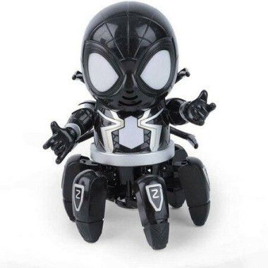 Cool Spider Robot with Six Paws -Colorful Lights, Music, Move Dancing - for Kids (Black)