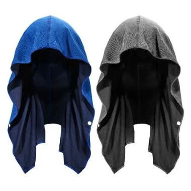 Cooling Hoodie Towels,Instant Cooling Towels for Neck and Face,UPF 50 Sun Protection,Ice Towel for Hot Weather,Head Towel,2 Pack