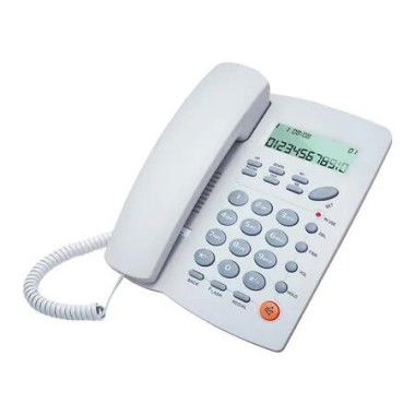 Corded Home Phone, 2 Direct Memories, 2 Ringer Levels, Caller ID, Flashing Light, Hands Free, for Home Office Hotel Restaurant Easy, White