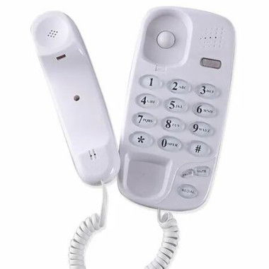 Corded Landline Telephone Wall Mountable Desktop Mute Pause Redial Flash Home Office Hotel Bathroom White