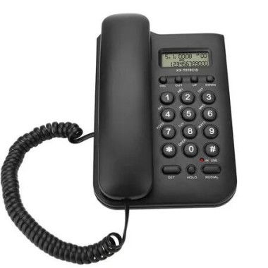 Corded Phone, Desktop Telephone Landline Wired Phone Wall Telephone with Cord and Calls Display for Home Office Hotel,Black