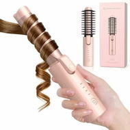 Detailed information about the product Cordless Curling Iron Brush Hair Curlers with 4 Temps Setting 3-in-1 Travel Hair Curler Straightener Brush Rechargeable for Medium to Long Hair(Pink)