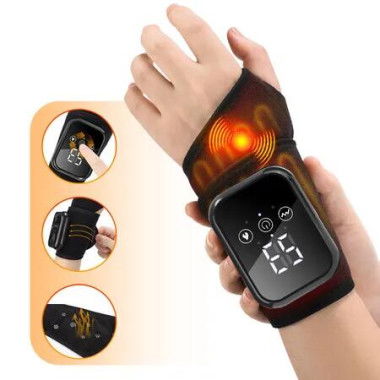 Cordless Electric Hot Compress Hand Strap Massage Belt Heating Airbag Wrist Massager with Vibration