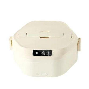 Cordless Electric Lunch Box, 1L Heated Lunch Box, 16000mAh Battery Powered, Fast Heating, 3-Compartment Tray, Portable for Car, Truck, Office, Camping