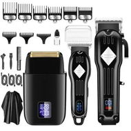 Detailed information about the product Cordless Full Electric Hair Beard Trimmer set for Men - Cordless Convenience, Rechargeable Power, LED Display for a Professional Finish (Black)