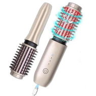 Detailed information about the product Cordless Hair Curling Iron Brush 1.5 Inch Mini Cordless Hair Curler 3-in-1 Travel Brush Hair Straightener Comb Rechargeable,Heated Curling,Gold