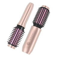 Detailed information about the product Cordless Hair Curling Iron Brush 3-in-1 Portable Wave Curling Wand, 1.5 Inch Ionic Heated Brush,USB Rechargeable Hair Curler, 1 Pack-Pink