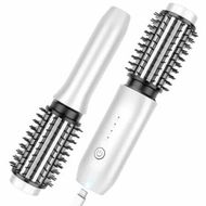 Detailed information about the product Cordless Hair Curling Iron Brush 3-in-1 Portable Wave Curling Wand, 1.5 Inch Ionic Heated Brush,USB Rechargeable Hair Curler, 1 Pack-White