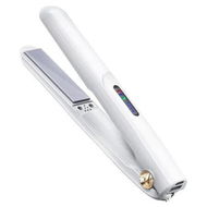 Detailed information about the product Cordless Hair Straightener and Curler 2 in 1 Ceramic Flat Iron Mini Hot Tools Straight Curl for Women Men USB Rechargeable, White