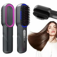 Detailed information about the product Cordless Hair Straightener Brush - Portable heated Straightening Brush for Travel, Party, Mini Ionic Hot Comb Straightener for Women-1 Pack